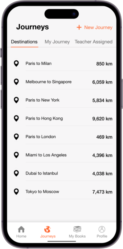 http://Kilometers%20Lezen%20App%20Journeys%20interface%20van%20een%20leerling.