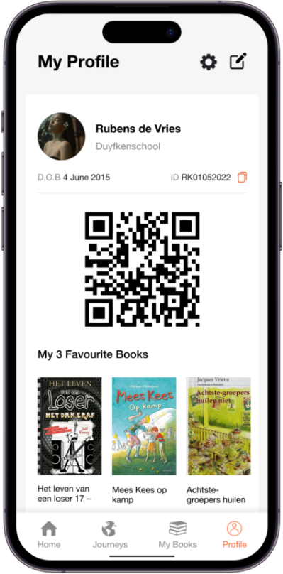 http://Kilometers%20Lezen%20App%20My%20Profile%20interface.